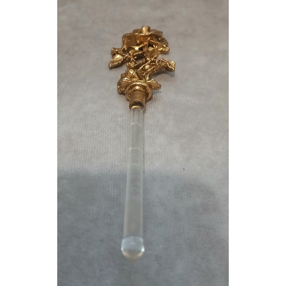 Vintage Stylebuilt Gold Rose Perfume Bottle Dauber Wand Glass Applicator USA